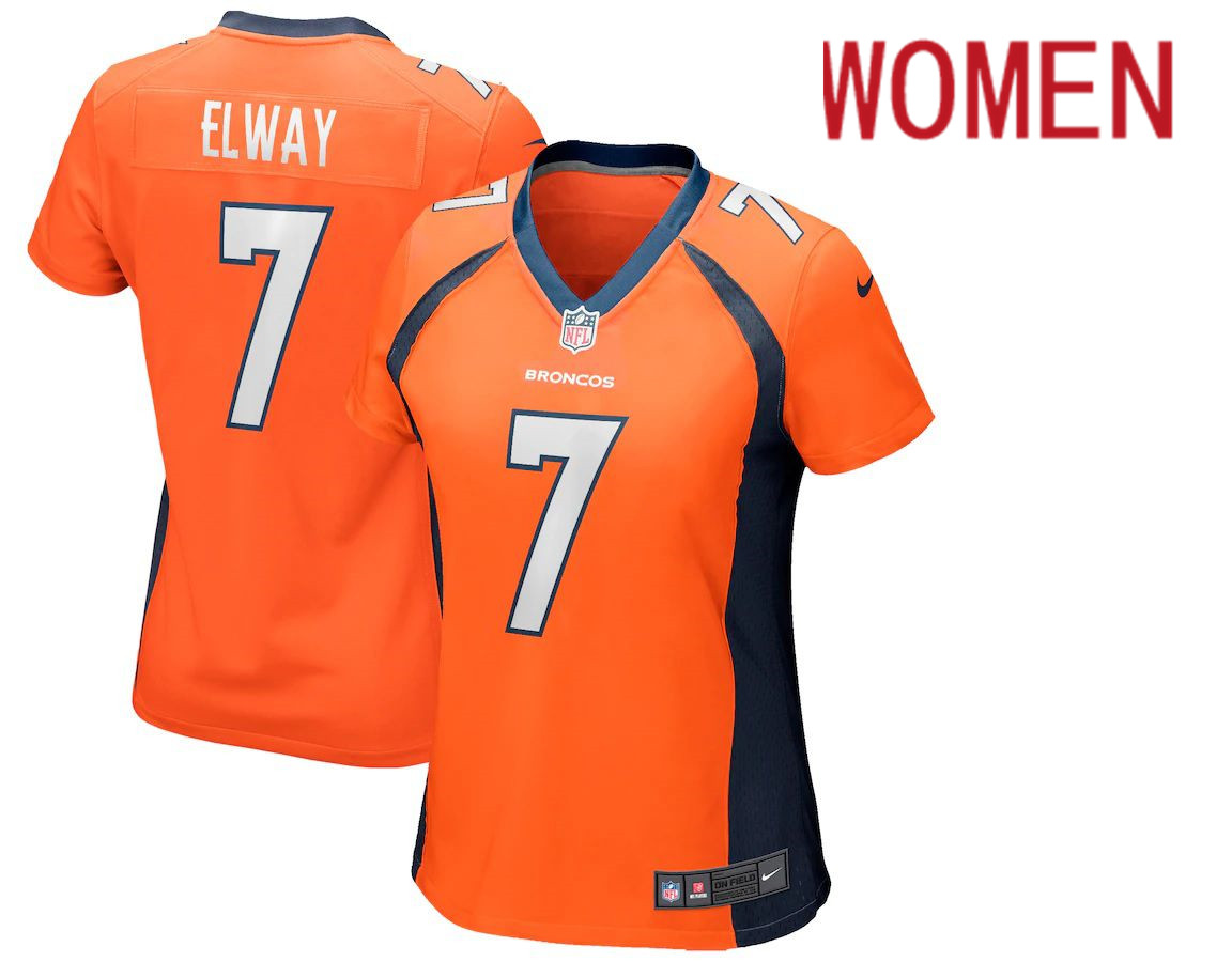 Women Denver Broncos #7 John Elway Nike Orange Game Retired Player NFL Jersey->women nfl jersey->Women Jersey